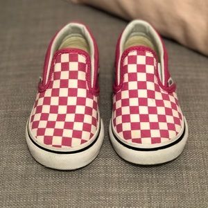 Vans pink checkered toddler sneakers 5.5 used